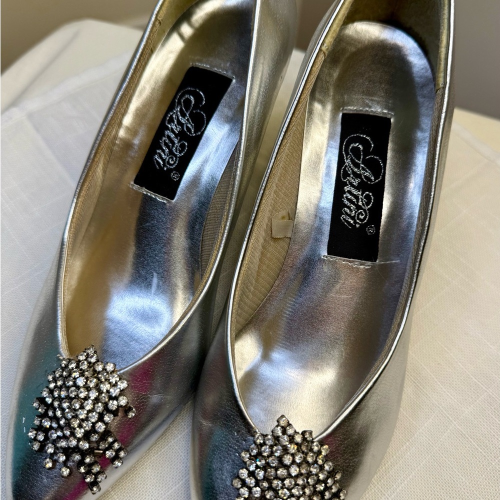 Prom Wedding Party Sparkly Bling Pumps Vintage Size 6